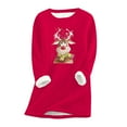 thumbnail image 1 of Sudadera de lana gruesa para mujer, ropa interior cálida de terciopelo con estampado navideño y cuello redondo Pompotops gfhjh10849, 1 of 3