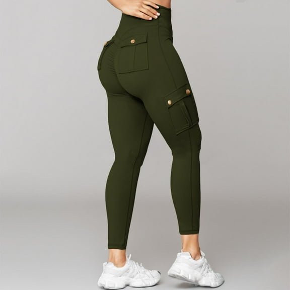 Tawop Womens Leggings Multiple Pockets High Waisted Leggings Butt Lift Fitness Running Leggings Quickly Dry Tight Utility Leggings