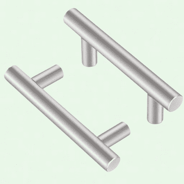 6 Pack Brushed Nickel Cabinet Pulls, 2-1/2 inch Hole Center Modern Kitchen Handles, Stainless Steel