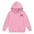thumbnail image 5 of ZHOGXU Big Boys Girls Outfits 2 Piece Long Sleeve Bow Print Pocket Hoodies And Joggers Fashion Comfortable Sets For Casual Wear And Outdoor Activities Pink 10-11 Years, 5 of 6