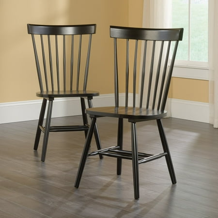 Sauder New Grange Spindle Back Chair, Black, Set of 2
