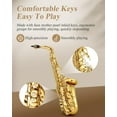 thumbnail image 5 of Extra Saving $50 Eastar Alto Saxophone with Stand E Flat Gold Lacquer Student Beginner Sax Full Kit School Band Orchestra Instruments AS-II, 5 of 7