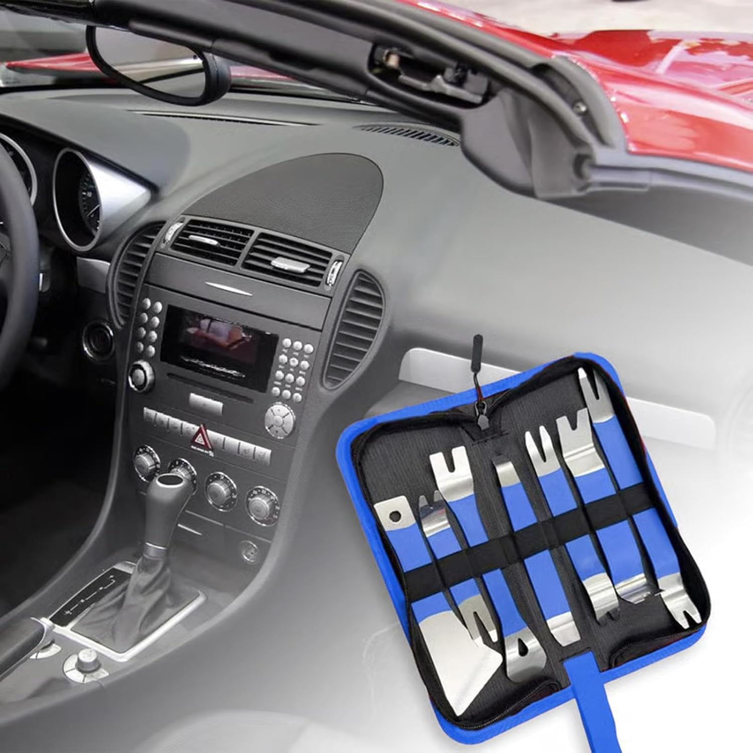 Car Repair Pry Plate Tools, 7PCS Auto Trim Removal Tool Kit, Stainless Steel Fastener Removal for Car Door Clip Panel & Audio Dashboard Dismantle 1PCS