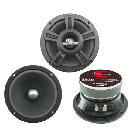 LANZAR OPTI6MI 6.5" 500W Car Mid bass Mid Range Speaker Audio Stereo