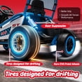 thumbnail image 3 of Track Seven 24V Electric Go Kart for Kids, Drift Crazy Cart with 400W Motors, Max 7 Mph, Protective Roll Cage, Metal Frame, 5-Point Harness, Bluetooth, 24V Ride on Toy Car Kart for Kids Aged 6+, Blue, 3 of 8