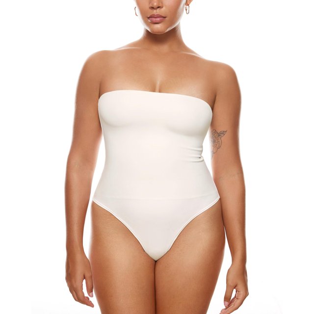 Body sin tirantes tipo tanga blanco grande INLYRIC Natrelax