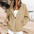 thumbnail image 2 of Enjoytime Womens Zip Up Hoodies Long Sleeve Solid Hooded Jacket Fall Fashion Comfy Casual Sweatshirt with Pockets, 2 of 7