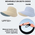 thumbnail image 4 of Sombreros con visera para mujer, gorra de playa con protección UV de verano de ala grande, usable en ambos lados, sombrero de playa vacío, 4 of 6
