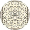 thumbnail image 1 of Ahgly Company Indoor Round Traditional Beige Medallion Area Rugs, 4' Round, 1 of 6