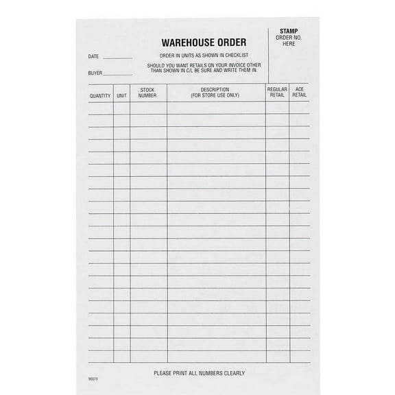Centurion 9201245 Warehouse Order Pad, White - 5.5 8.5 in.