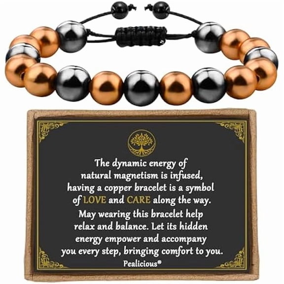 ZLCCopper Bracelet for Women and Men, Copper Magnetic Bracelet with 3500 Gauss Magnet Beads as Boss Day Gifts, Cooper Jewelry Pulsera De Cobre Para Mujer for Parents Anniversary Birthday Gifts