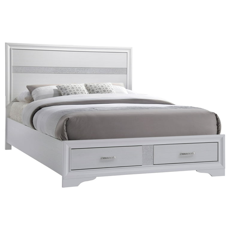 Walmart white queen bed frame discount