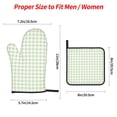 thumbnail image 2 of Pofeuu Green Checkboard Print Oven Mitts and Pot Holders 4 pcs Set,High Heat Resistant 500 Degree Extra Thicken Long Kitchen Cotton Oven Glove for Cooking, 2 of 6
