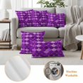 thumbnail image 6 of Purple Fish Scale Outdoor Waterproof Pillow Covers, Modern Geometric Ombre Abstract Moroccan Decorative Square Throw Pillowcase Sofa Cushion Sham for Patio/Couch/Chair, 24"x24" 2 Pack, 6 of 8