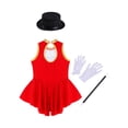 thumbnail image 4 of Linjinx Girls Outfit Festival Kids Cutout Back Leotard Jumpsuit with Accessory Red 10, 4 of 5