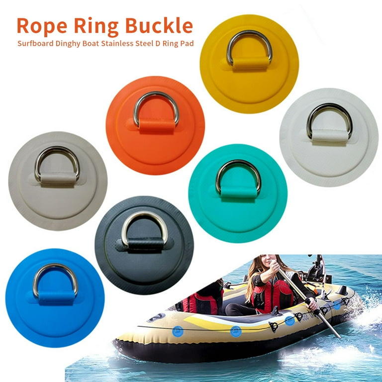 Mairbeon Rope Ring Buckle High-strength Load Bearing Heavy Duty Firmly  Fixed Non-slip Surfboard Dinghy Boat Stainless Steel D Ring Pad Boat  Supplies 