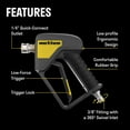 thumbnail image 2 of ACTIVE Premium Short Pressure Washer Gun with Swivel - Integrated 304 Stainless Swivel and 3/8" Inlet and 1/4" Outlet Quick Connects ideal for Power washer Gun for car wash and foam cannons, 2 of 8
