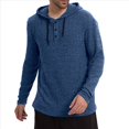 thumbnail image 1 of Camiseta Informal de Larga con Capucha y Botones para Hombre, Otoño e Invierno 2025, con Cordón Ajustable. Azul XL, 1 of 6