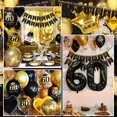 thumbnail image 5 of SPECOOL 60th Black Gold and Black Birthday Decorations for Men Women, Happy Birthday Banner, Tissue Flowers, Metallic Black Gold Birthday Party Balloons for 60 Years Old Happy Birthday Party, 5 of 7