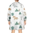 thumbnail image 2 of Wearable Oversized Blanket,White Christmas Forest Animal Pattern Wearable Blanket Hoodie for Adults,Cozy Hooded Blankets with Super Pockets,Super Warm Fuzzy Pullover for Women & Men, 2 of 6