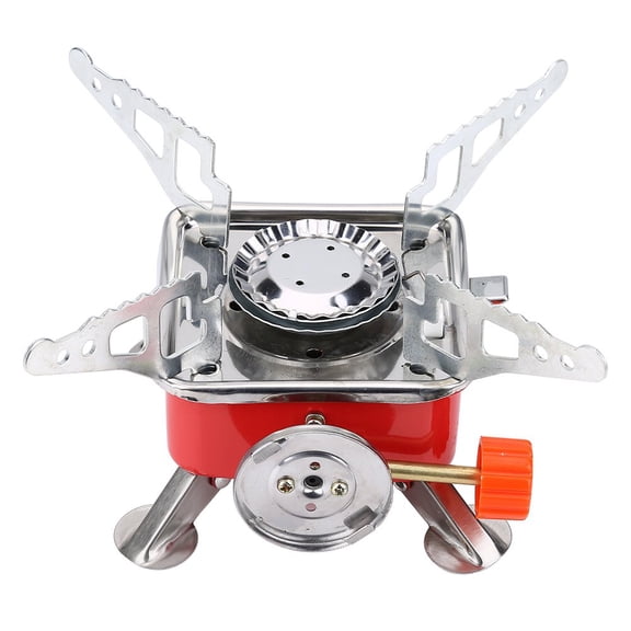 Portable Ultralight Folding Camping Stove, Mini Windproof Metal Gas Stove with Stable Support, Suitable for Hiking and Outdoor Cooking.