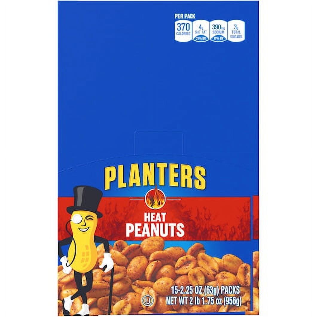 (Price/Case)Planters Heat Peanut 2.25 Ounce Tube - 15 Per Pack - 3 Per Case, 2.25 Ounces, 3 per case