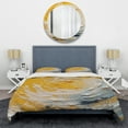 thumbnail image 3 of Designart "Spiral Harmony Yellow Cream Expression" Abstract Spirals Bedding Covert Set - Abstract Yellow Modern Bed Set With 1 Sham, 3 of 6