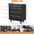 thumbnail image 2 of EastVita 24 Inch Rolling Tool Box 4 Drawer Tool Box with Wheels Sliding Drawers and Protective Liners with Locking System and Drawer Liners Tool Storage Cart for Garage Workshop, 2 of 7