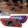 thumbnail image 4 of Rugged Heavy Duty Case for iPhone 14 Pro Max, Triple-Layers Armor Military Grade Shockproof Kickstand Cover with Screen Protector Camera Lens Sliding Metal Frame Dustproof Protective Case, Red, 4 of 7