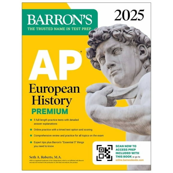 Barron's AP Prep AP European History Premium, 2025: Prep Book with 5 Practice Tests   Comprehensive Review   Online Practice, (Paperback)