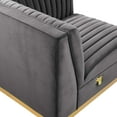 thumbnail image 6 of Modway Sanguine Channel Tufted Performance Velvet Modular Sectional Sofa Right Corner Chair in Gray, 6 of 8