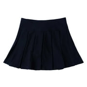 Bienzoe Girl's Pleated Hem School Uniform Skirt Navy 7