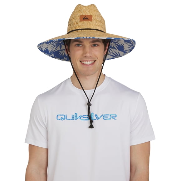 Sombrero Quiksilver Talla Pequeña/Mediana, color royal, ala ancha de paja