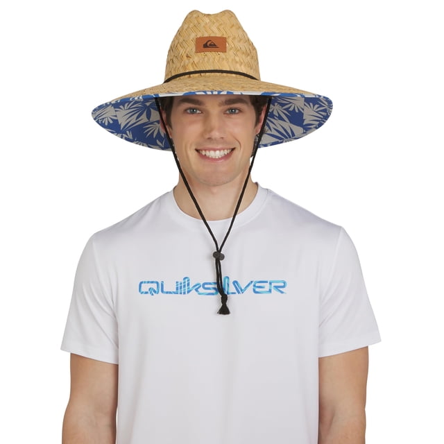 Sombrero Quiksilver Talla Pequeña/Mediana, color royal, ala ancha de paja