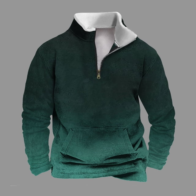 Sudadera sin capucha para hombre, informal, a la moda, con cuello alto, estampado de calaveras, cremallera, jersey de manga larga, blusa de poliéster para hombre
