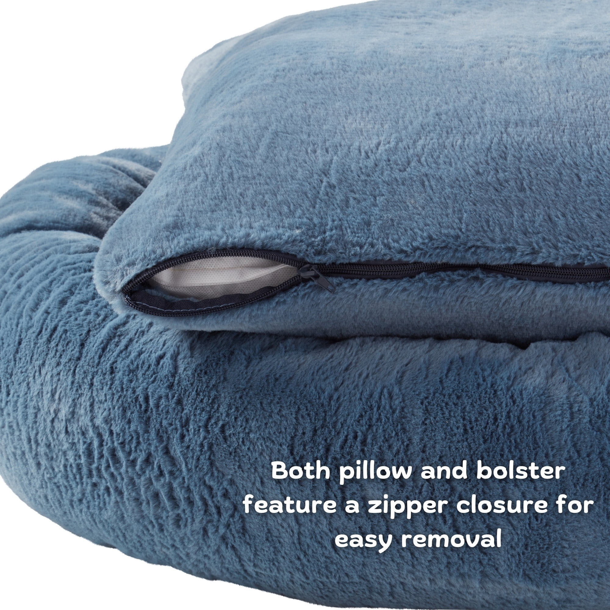 Ryder Faux Fur Cuddler Donut Bed, Medium, Kerry Blue