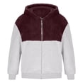 thumbnail image 5 of Men's Sherpa Plush Zipper Hoodie Fluffy Fleece Long Sleeve Full Zip Warm Winter Jacket Cozy Outdoor Fashion, 5 of 6