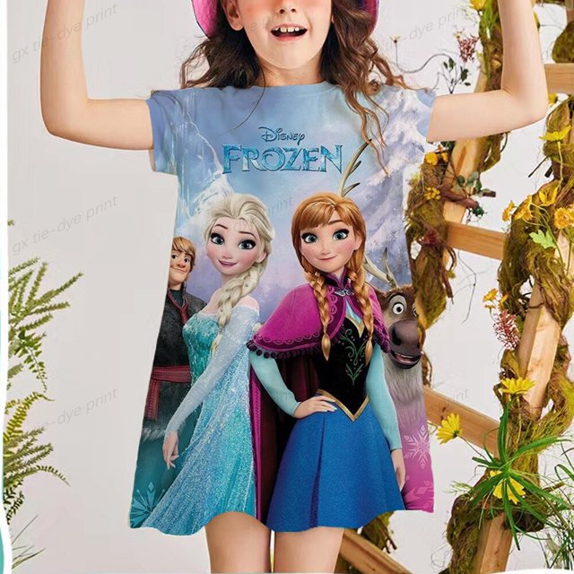 Ropa para niñas, vestidos de verano, novedad de 2022, vestidos de flores para niños de Disney Jasmine Princes para 2-12 años, vestido para niños pequeños New3T Gao Jinjia LED