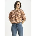 thumbnail image 2 of Moomaya Womens Oversize Viscose Tunic Top, Lantern Sleeves Summer Top, 2 of 8