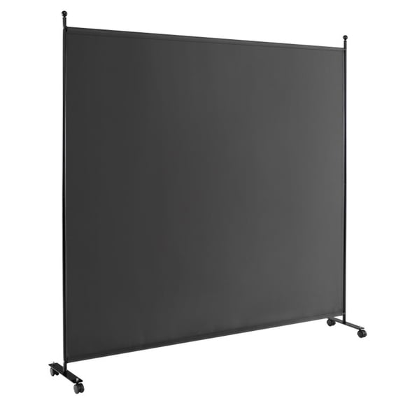 SUGIFT 6 Feet Single Panel Rolling Room Divider, Freestanding Privacy Screen with 4 Lockable Universal Wheels, Opaque Wear Resistant Partition for Home Office Bedroom, Dark Gray