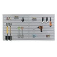 thumbnail image 2 of Wall Mounted Heavy Duty PVC Slatwall Garage Organizer, Industrial Strength, Charcoal Dark Grey Tool Rack System, 2 of 12