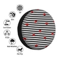 thumbnail image 4 of Gukieu Ladybugs on Black and White Striped Print Car Tire Cover, Adjustable Waterproof and Dustproof Tire Protection Cover, Suitable for SUV, Truck, Van-15 inch, 4 of 6