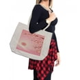 thumbnail image 2 of East Shopping Bag, Cherry Blossom Tree with Sun Scenery on Backside Spring Days Butterfly Nature Print, Eco-Friendly Reusable Bag for Groceries Beach and More, 15.5" X 14.5", Cream, by Ambesonne, 2 of 2