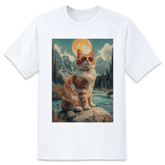 Basic Oversize Tees For WomenCat Loose Boyfriend Shirts Casual Blouse round neck