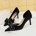 thumbnail image 3 of Zapatos de boda de tacón alto y delgado para mujer, de boca baja, puntiagudos, sexys, de moda, con elástico, zapatos individuales, zapatos clásicos para mujer, 3 of 5