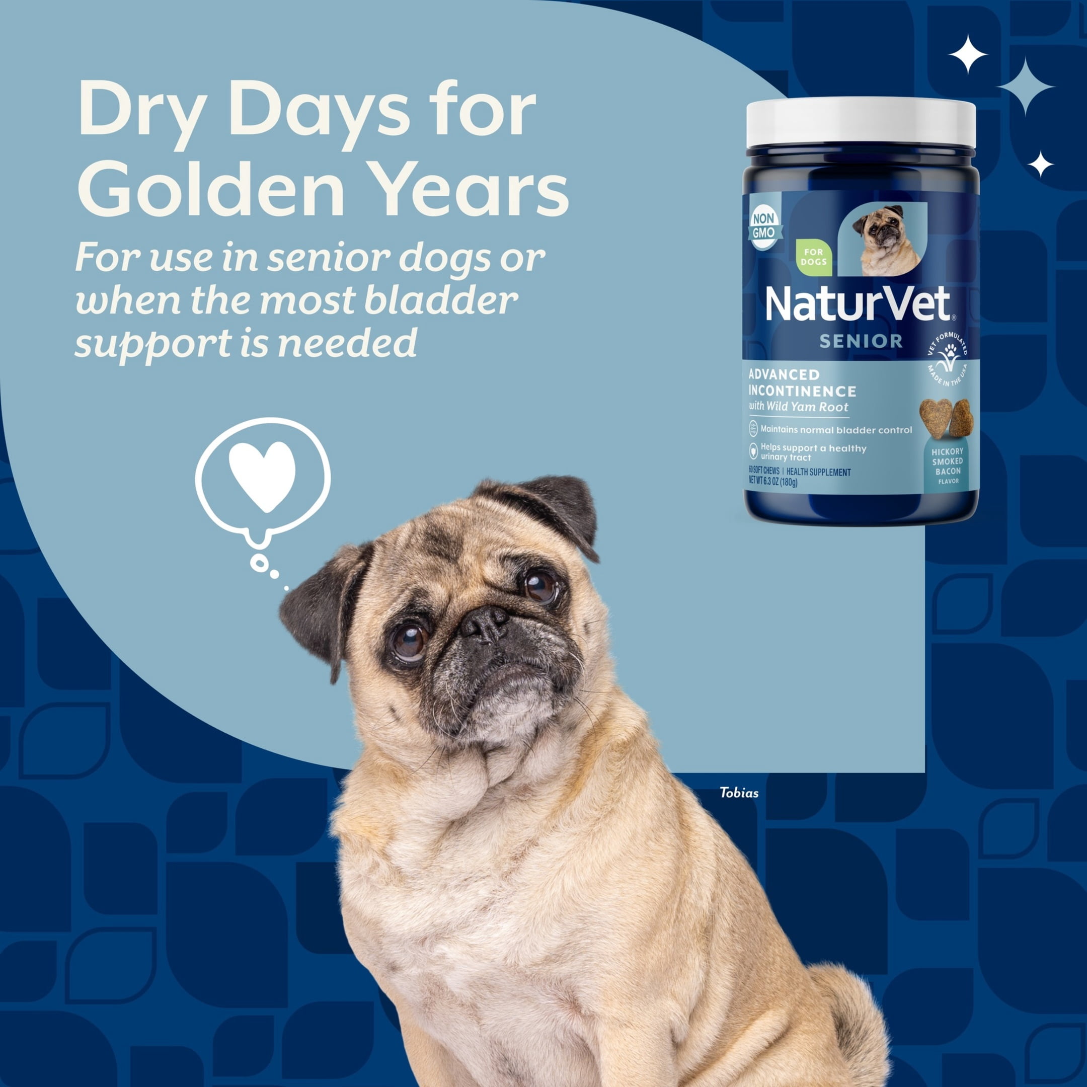 NaturVet Senior Dog Advanced Incontinence Soft Chews 60ct