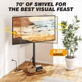 thumbnail image 4 of RTVR Universal Floor TV Stand with Swivel Mount & Power Strip for 32"-60" TVs up to 88 lbs, Height Adjustable Brown, 4 of 7