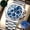 Silver Blue, variant on Business Man Wristwatch Date Chronograph Waterproof Luminous Luxury Men Watch Stainless Steel Quartz Men's Watches Male