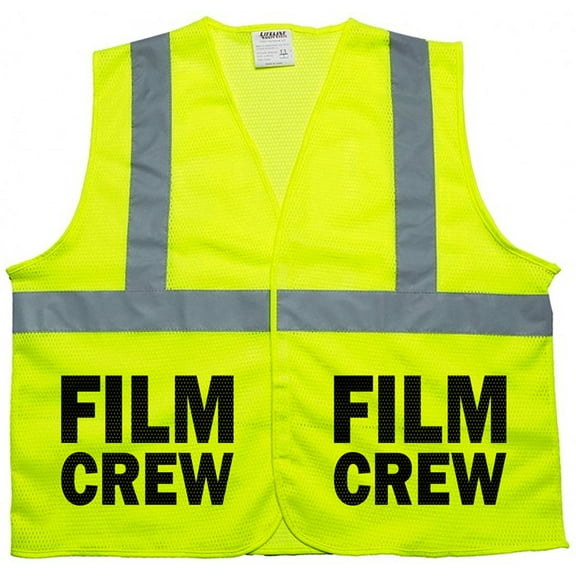 Film crew vest in mesh fabric, very breathable, high visibility, safety vest