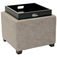 thumbnail image 5 of Safavieh Carter en Polyester avec Plateau en Viscose Pouf en Gris, 5 of 5